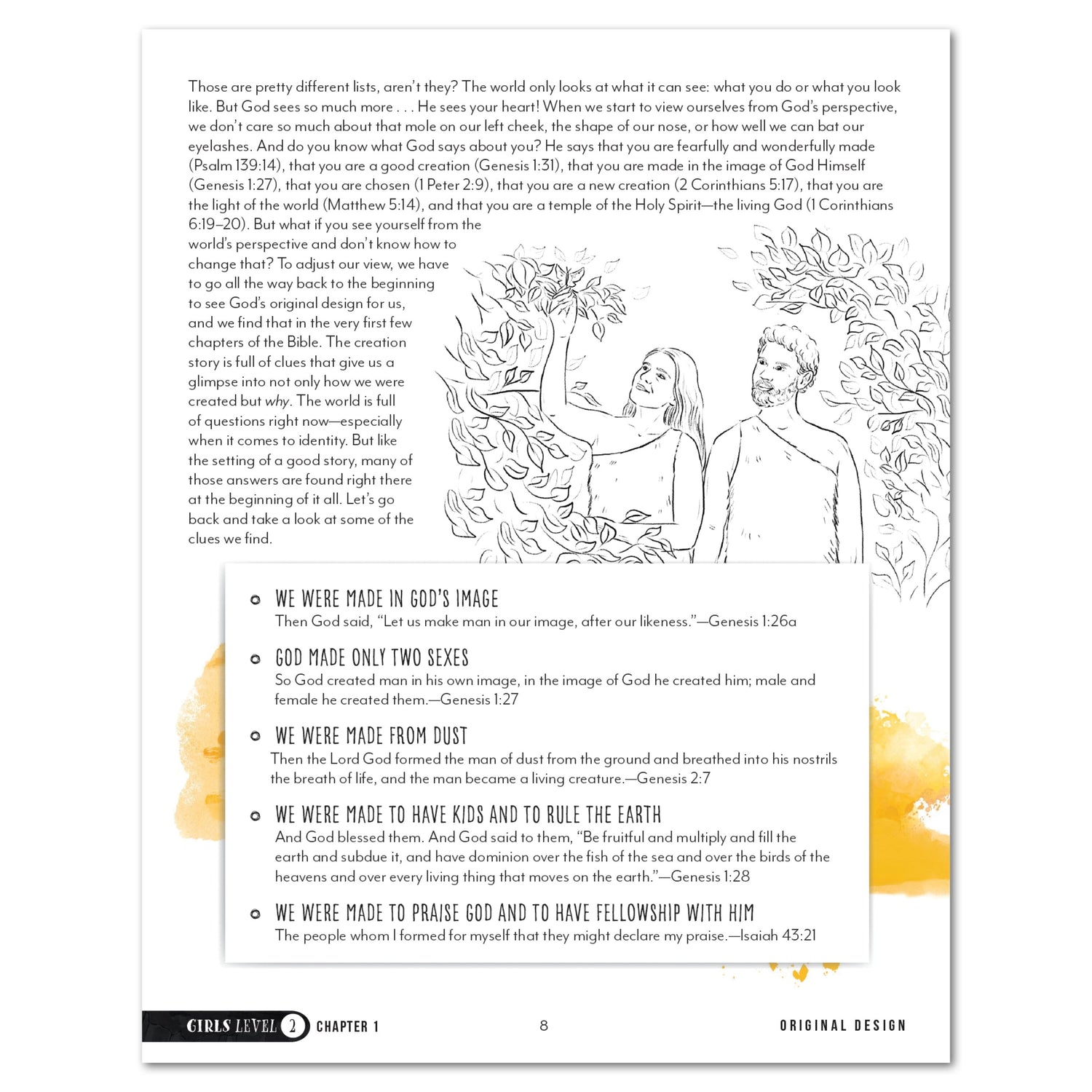Growing Up with God Homeschool Unit Study Digital Girls Student Book Level 2 Chapter 1 Original Design 