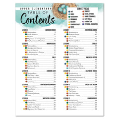 North American Birds part two homeschool unit study digital student workbook table of contents