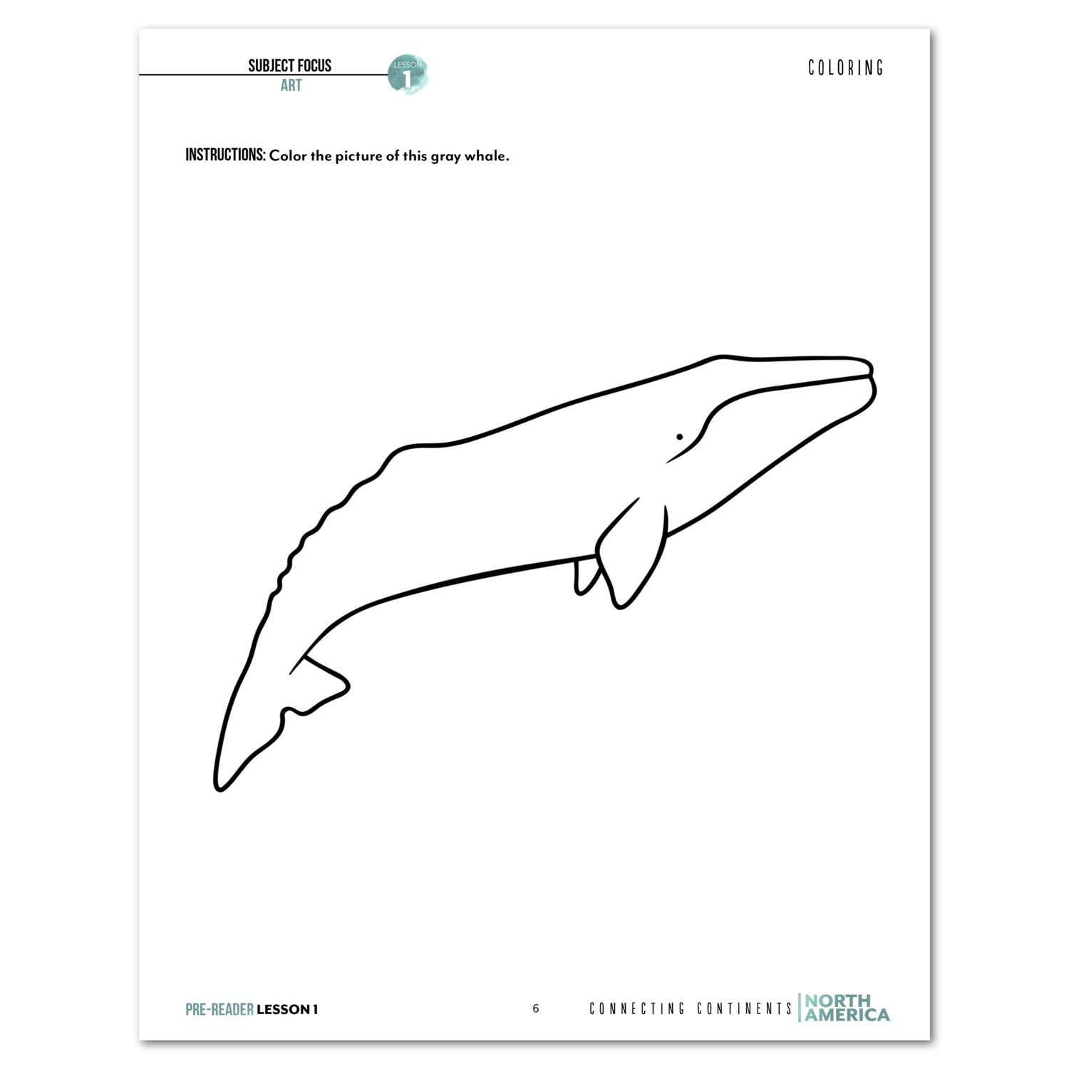 North America homeschool unit study digital student workbook for pre-reader with teacher's guide lesson one