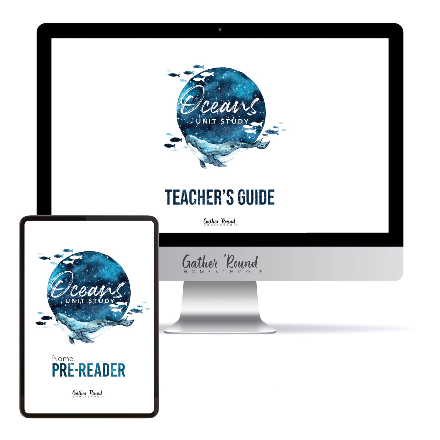 Oceans homeschool unit study digital student workbook for pre-reader with teacher's guide combo