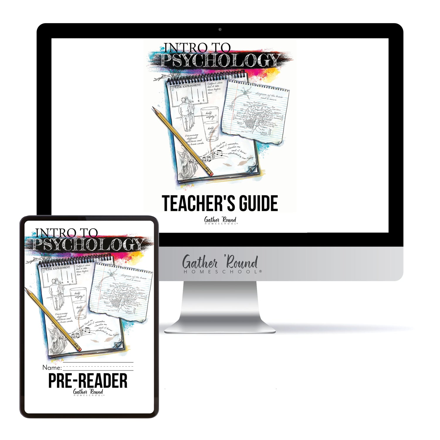 Psychology homeschool unit study digital student workbook in pre-reader with teacher's guide bundle 