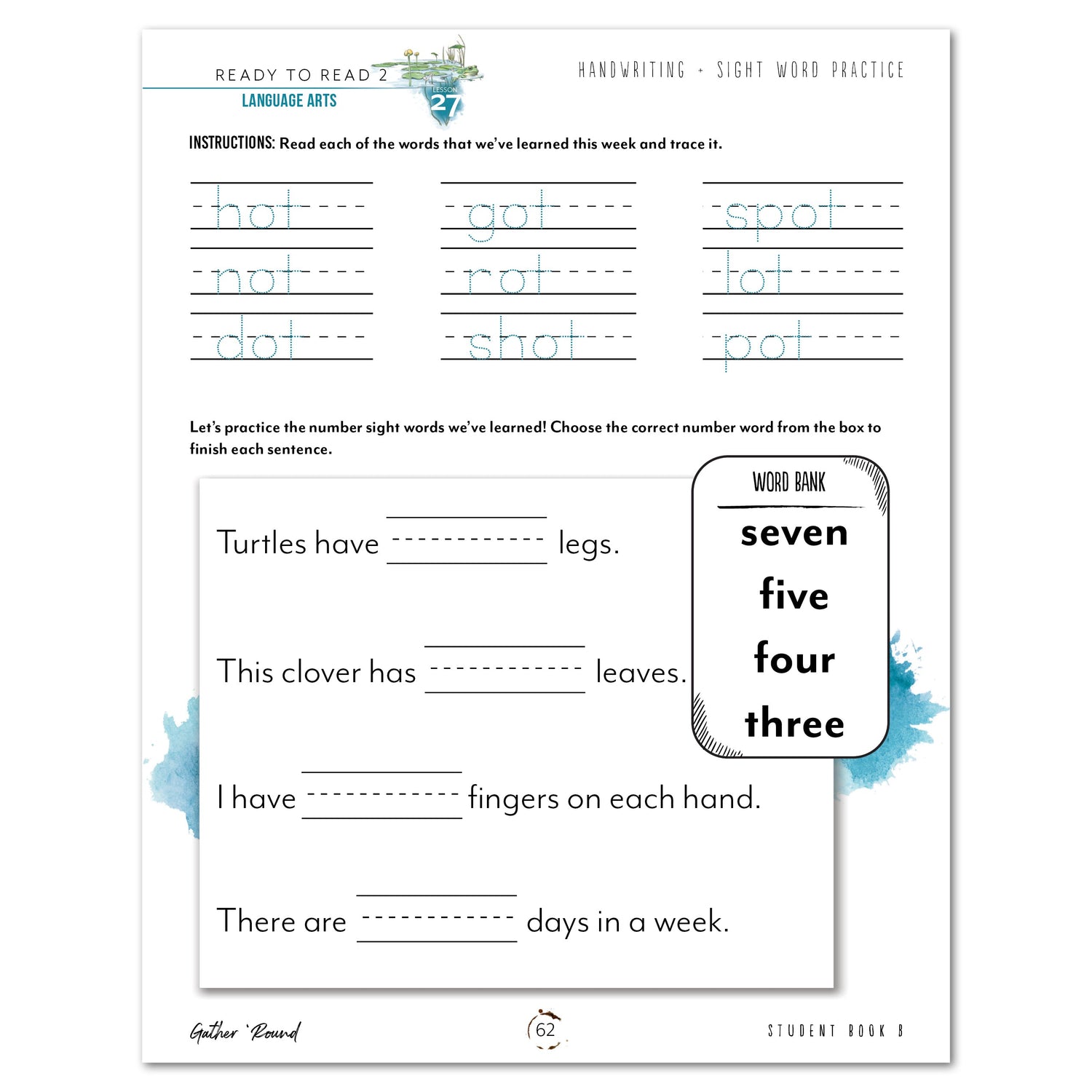 Ready to Read 2 At The Pond Homeschool Unit Study Digital Bundle Student Book Handwriting 