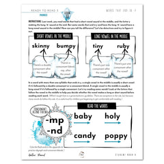 Ready to Read 3 At Ice + Snow Homeschool Unit Study Digital Student Book B Lesson 33 Phonics Words that end in Y