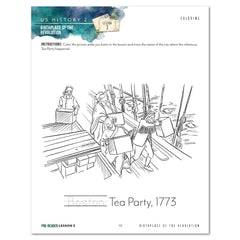 US History 2: Rise to Independence: 1763-1815 Homeschool Study Unit Digital Pre-Reader Student Book Lesson 3 Coloring