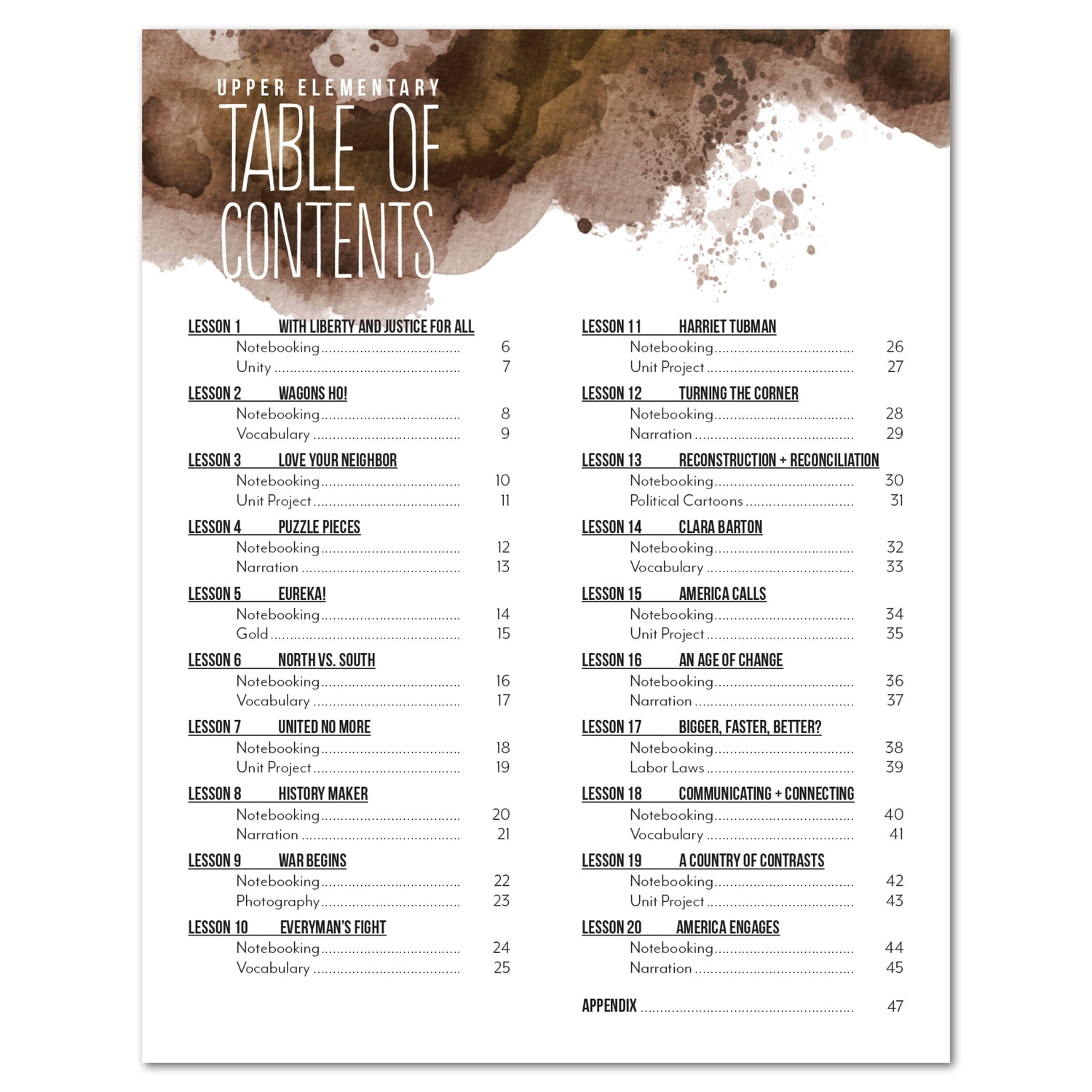 US History 3: Growing Identity: 1816-1899 Adventures Though History Homeschool Digital Upper Elementary Table of Contents