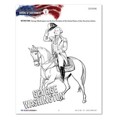 US Government Homeschool Study Unit Digital Pre-Reader Student Book Lesson 1 Coloring