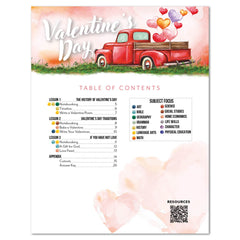 Valentine's Day Homeschool Unit Study Digital Download Student Book Table of Contents