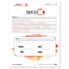 Asia Homeschool Unit Study Digital  Early Reader Student Book Lesson 1 Page