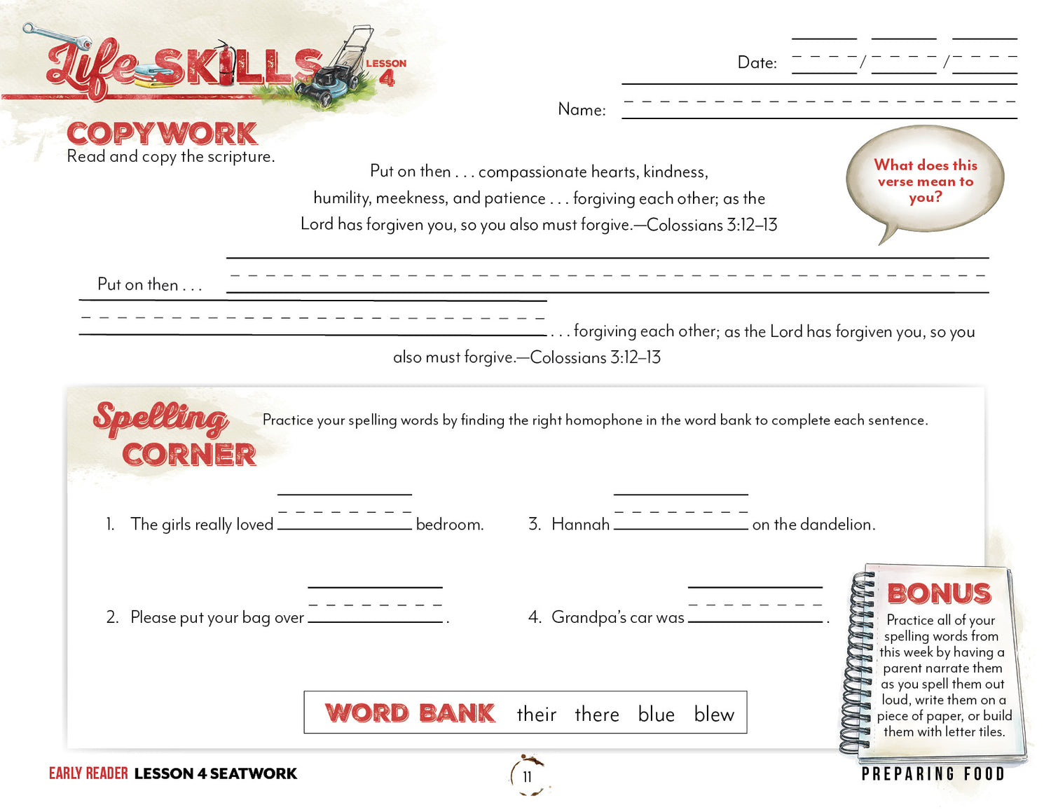 Life Skills Seatwork (Digital Download)