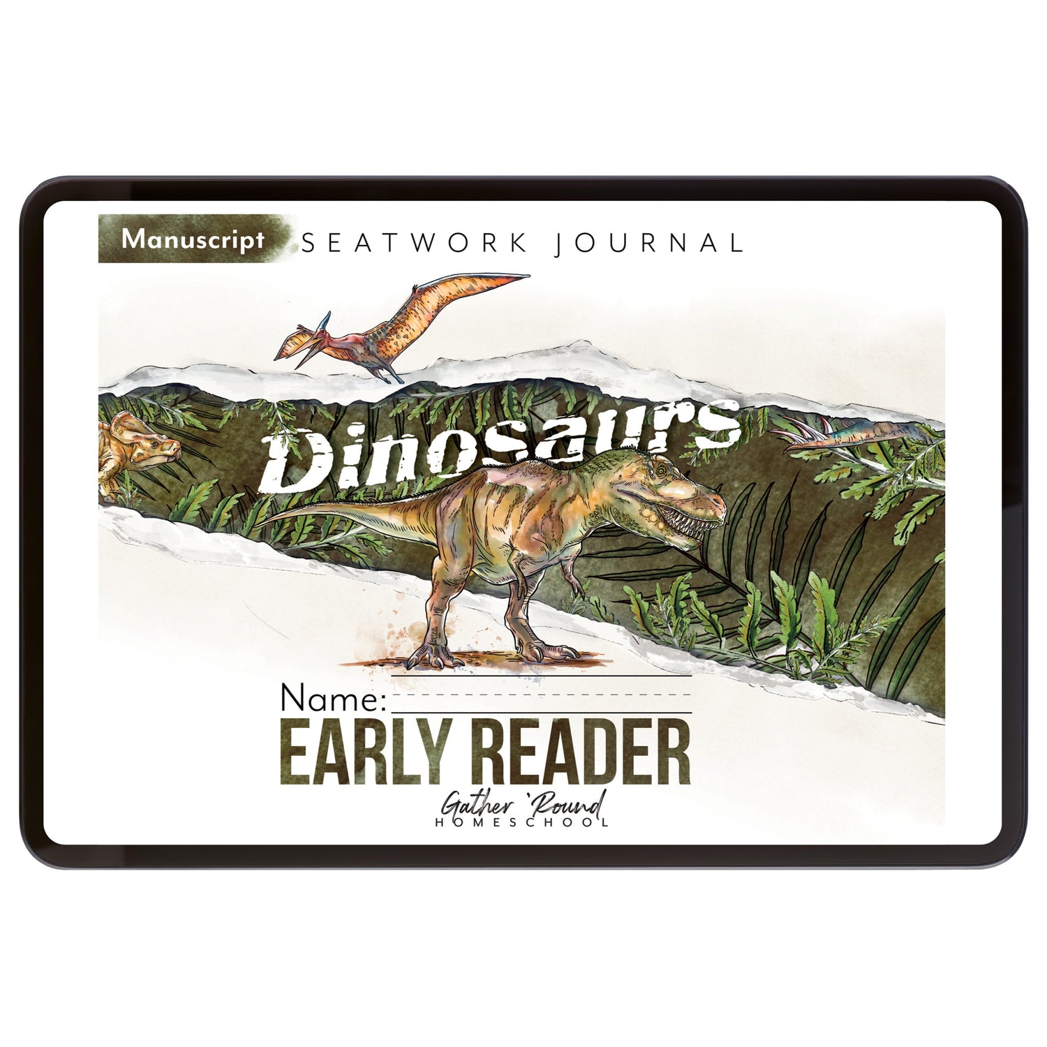 Dinosaurs Homeschool Unit Study Digital Setwork Journal Manuscript Early Reader