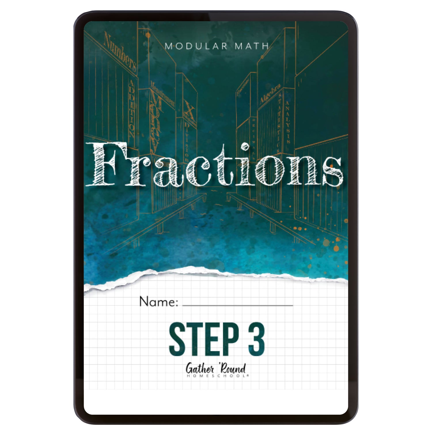Digital book cover for Fractions Step 3
