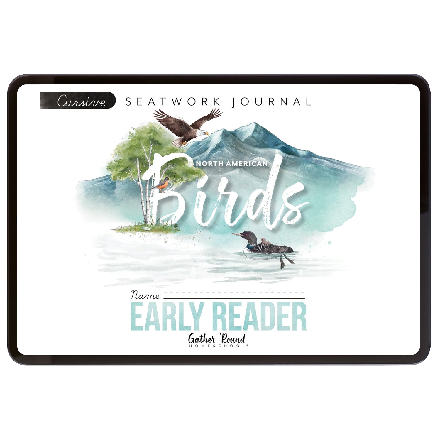North American Birds part two homeschool unit study digital student seatwork journal in cursive for early reader 