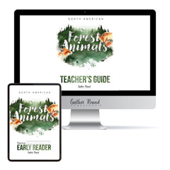 North American Forest Animals homeschool unit study digital student workbook  in early reader with teacher's guide bundle 
