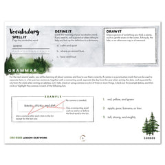 North American Forest Animals homeschool unit study digital student seatwork journal in manuscript for early reader lesson one