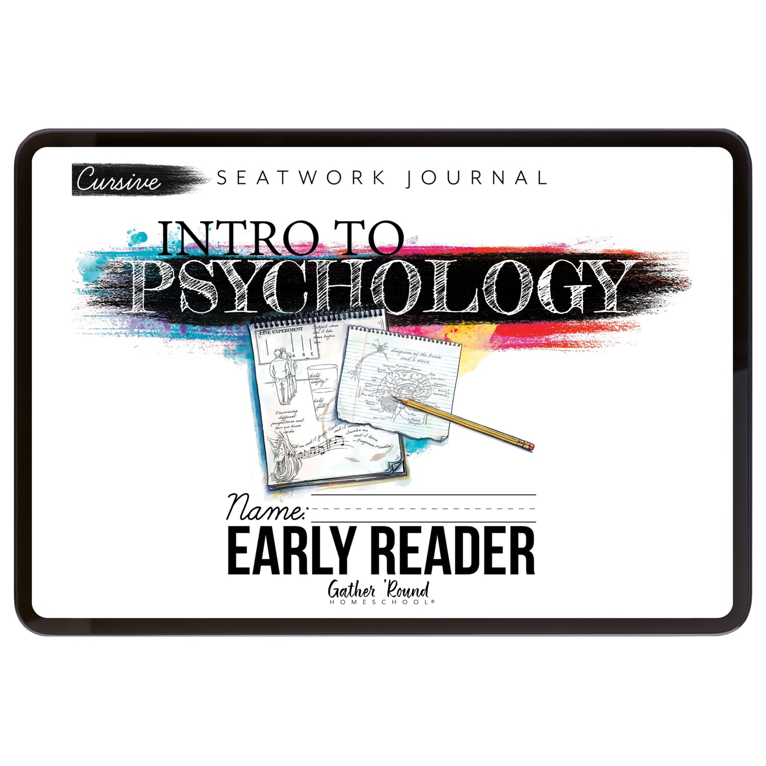 Psychology homeschool unit study digital student seatwork  journal cursive early reader 