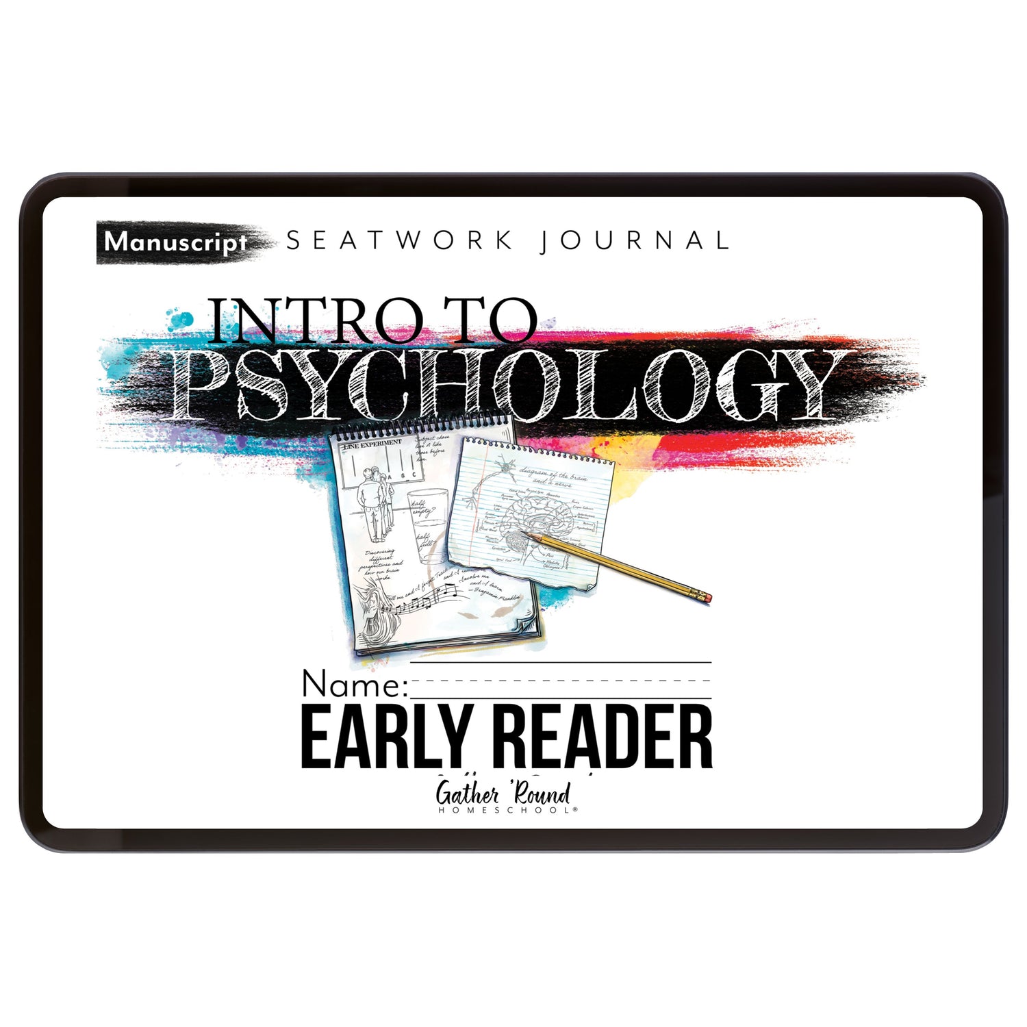Psychology homeschool unit study digital student  seatwork  journal manuscript early reader 