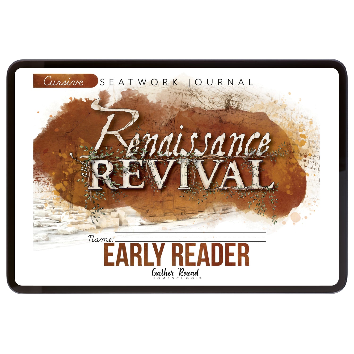 Renaissance and Revival Homeschool Unit Study Digital Seatwork Journal Cursive Early Reader