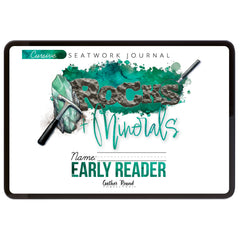 Rocks + Minerals homeschool unit study digital student seatwork journal in cursive for Early Reader