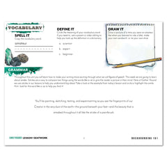 Rocks + Minerals homeschool unit study digital student seatwork journal in manuscript for Early Reader worksheet
