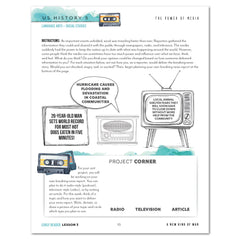 US History 5: A New Era: 1946-1975 Homeschool Unit Study Digital Early Reader Student Book Lesson 3 The Power of Media