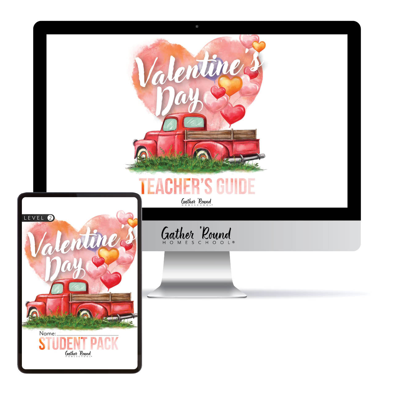 Valentine's Day Homeschool Unit Study Digital Download Bundle Teacher's Guide and Level 2 Student Pack