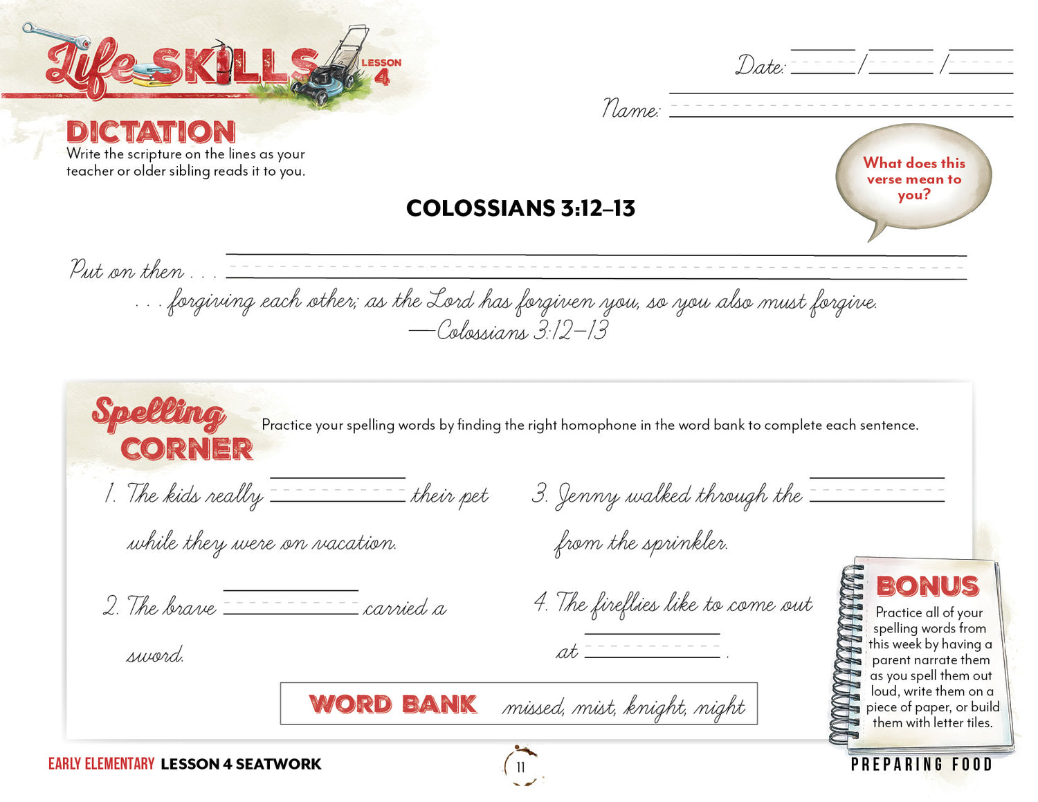 Life Skills Seatwork (Digital Download)