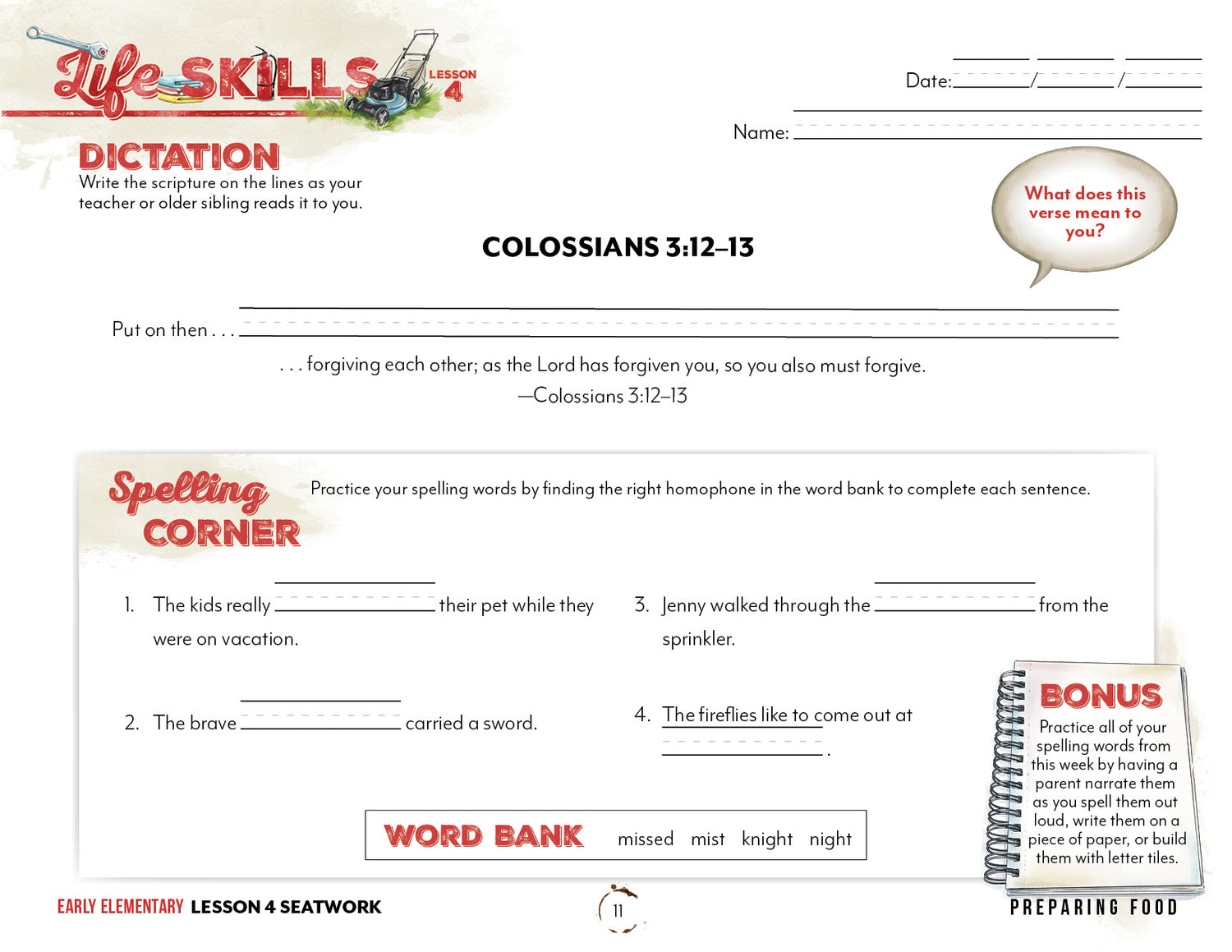 Life Skills Seatwork (Digital Download)