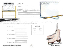 Sports + PE homeschool unit study, digital student seatwork journal in cursive for Early Elementary worksheet
