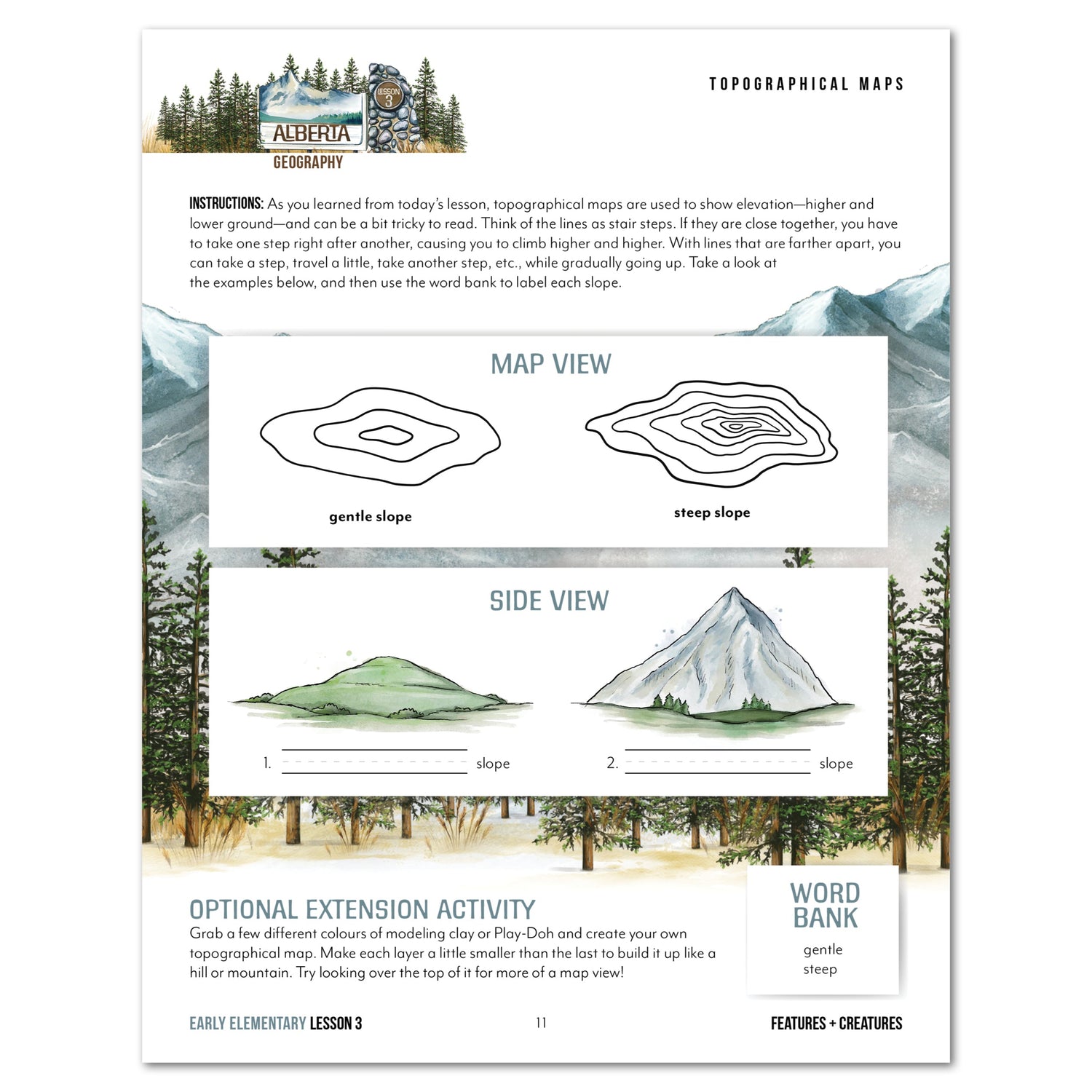 Alberta homeschool unit study digital early elementary student book lesson 3