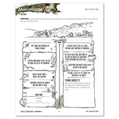 Dinosaurs Homeschool Unit Study Digital Early Elementary Student Book Lesson 1 Notebooking