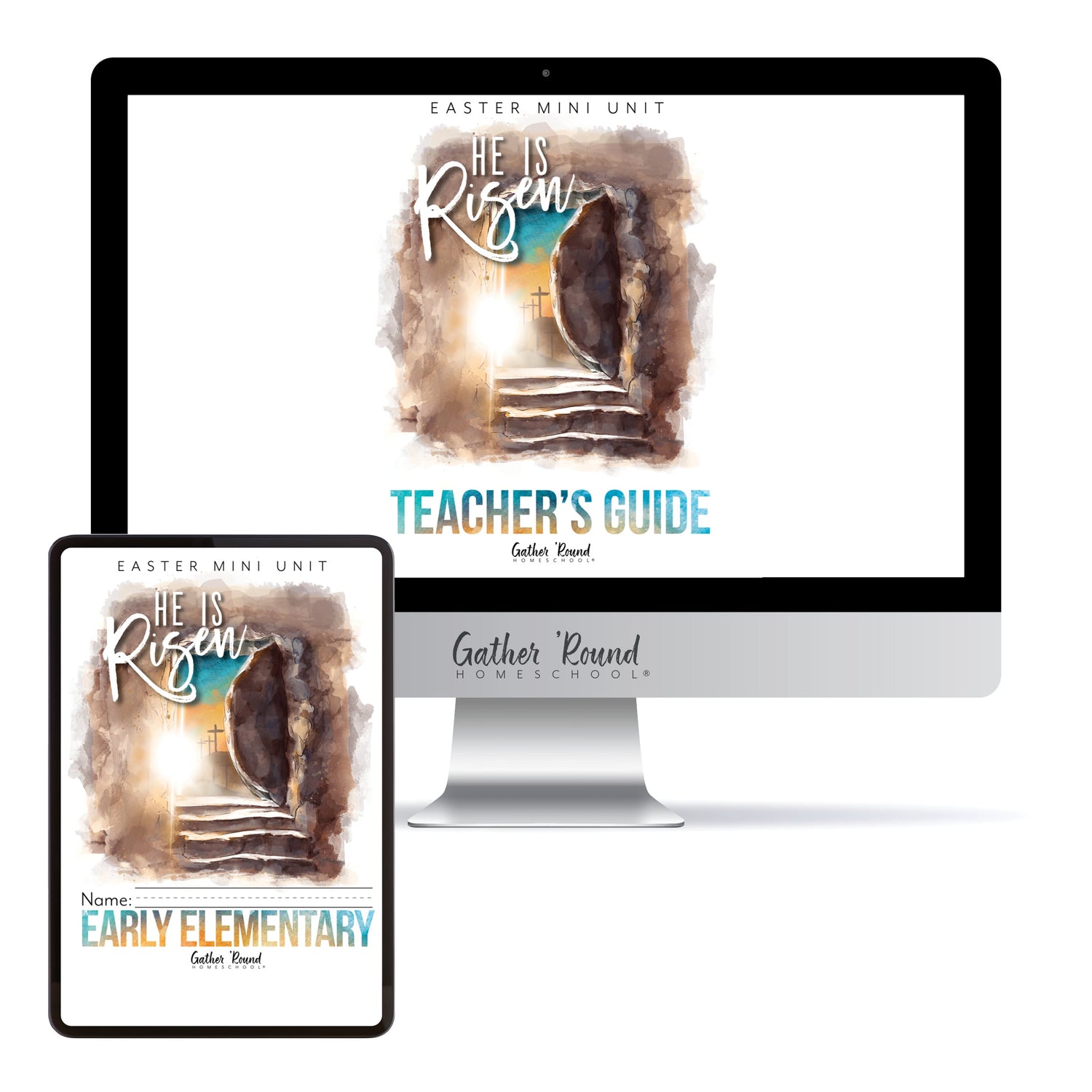 Easter - He is Risen Homeschool Unit Study Digital Bundle Teacher's Guide and Early Elementary Student Book