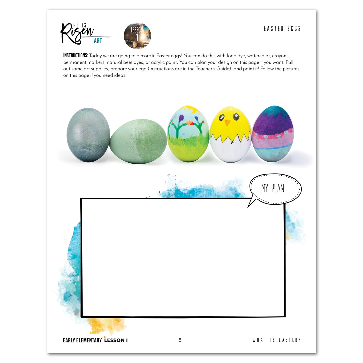 Easter - He is Risen Homeschool Unit Study Digital Early Elementary Student Book Lesson 1 Easter Eggs