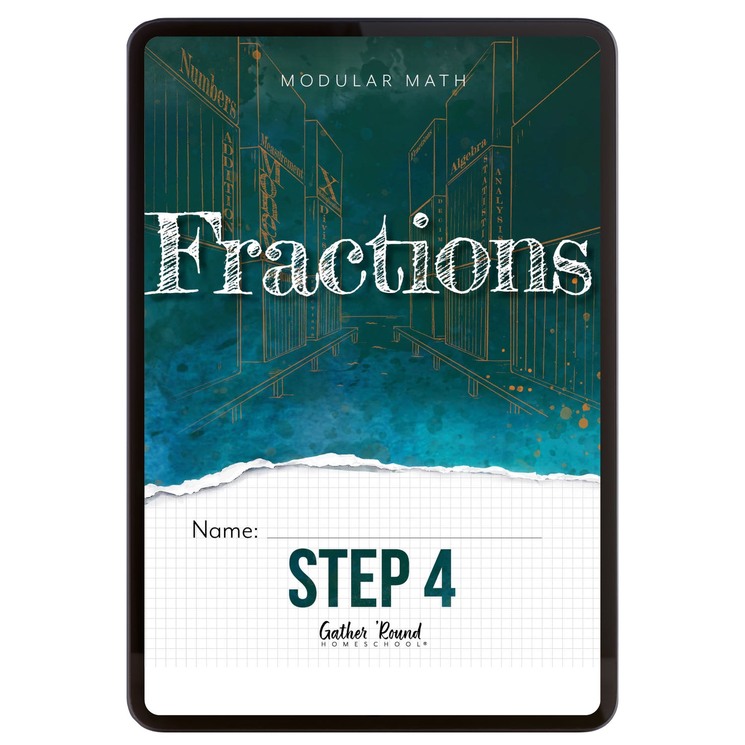 Digital book cover for Fractions Step 4