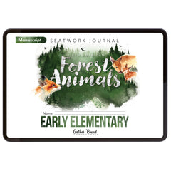 North American Forest Animals homeschool unit study digital student seatwork journal in manuscript for early elementary