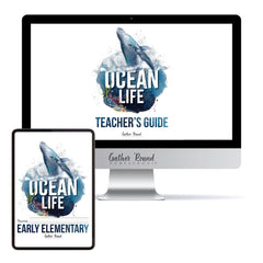 Ocean Life homeschool unit study digital student workbook for early elementary with teacher's guide bundle 