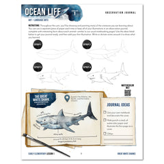 Ocean Life homeschool unit study digital student workbook for early elementary with teacher's guide bundle observation journal