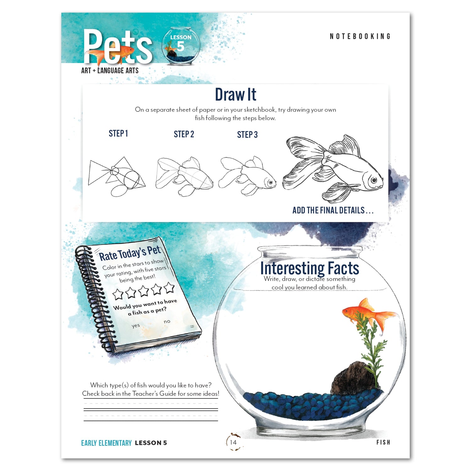 Pets homeschool unit study digital  student workbook for early elementary with Teacher's Guide bundle notebooking worksheet