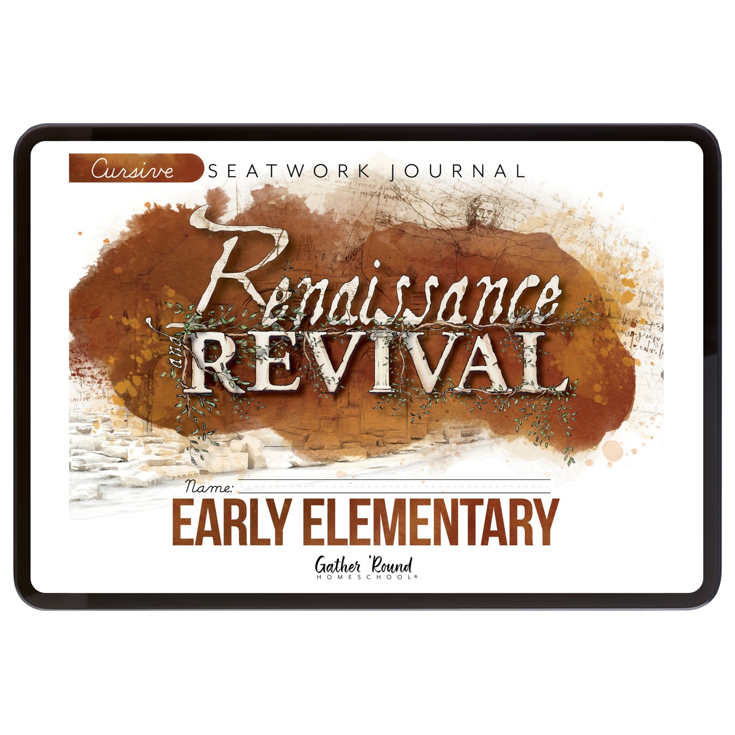 Renaissance and Revival Homeschool Unit Study Digital Seatwork Journal Cursive Early Elementary