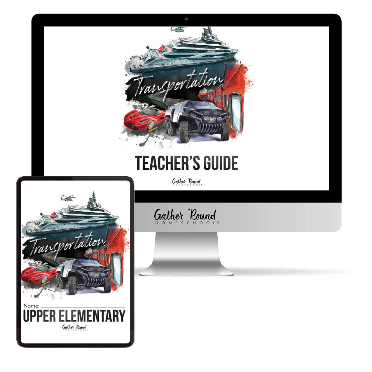 Transportation Homeschool Unit Study Digital Bundle Teacher's Guide and Upper Elementary Student Book