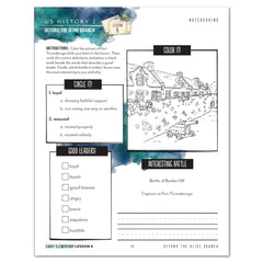 US History 2: Rise to Independence: 1763-1815 Homeschool Study Unit Digital Early Elementary Student Book Lesson 6 Notebooking