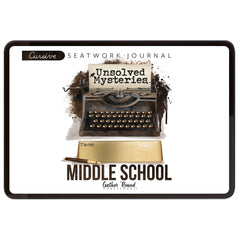 Unsolved Mysteries Homeschool Study Unit Digital Seatwork Journal Cursive Middle School