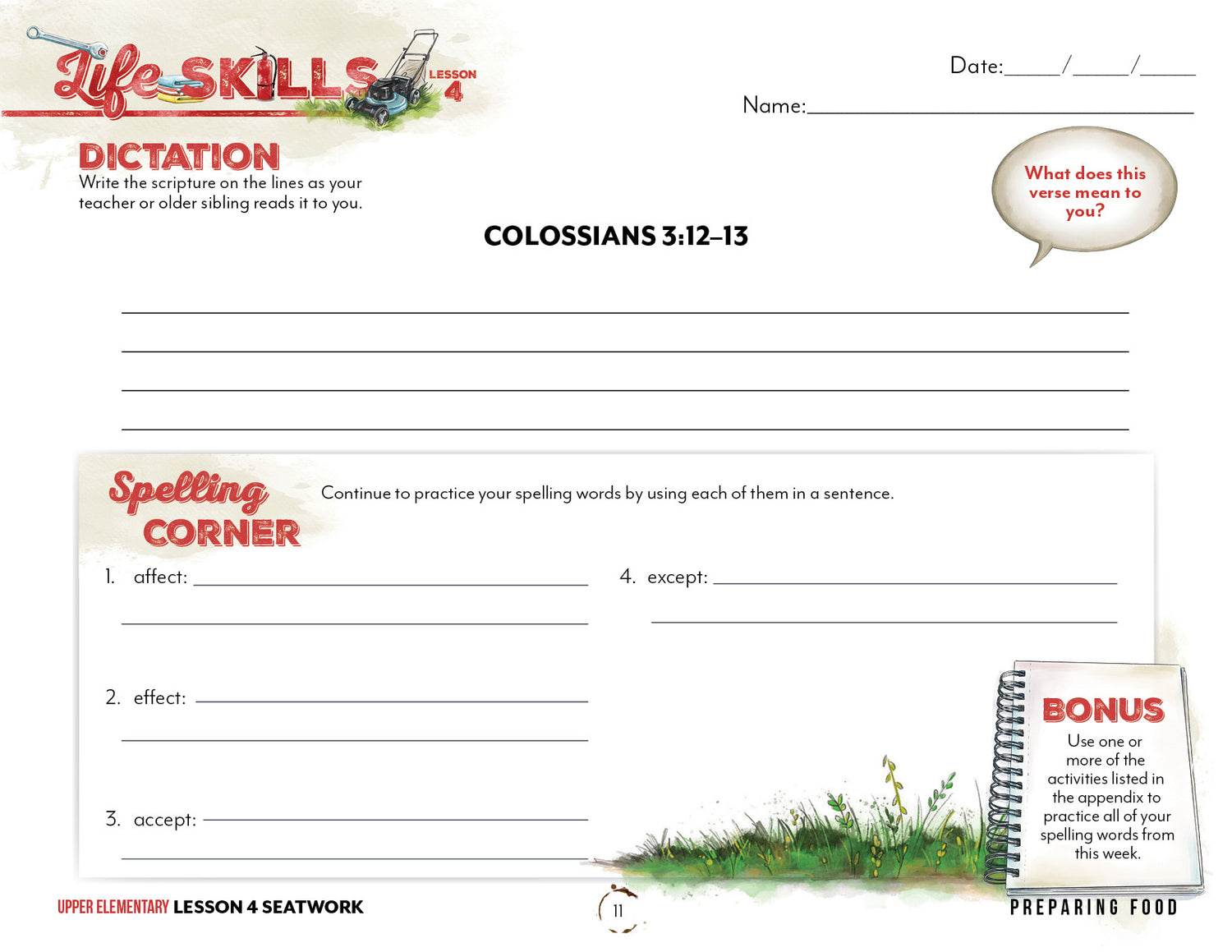 Life Skills Seatwork (Digital Download)