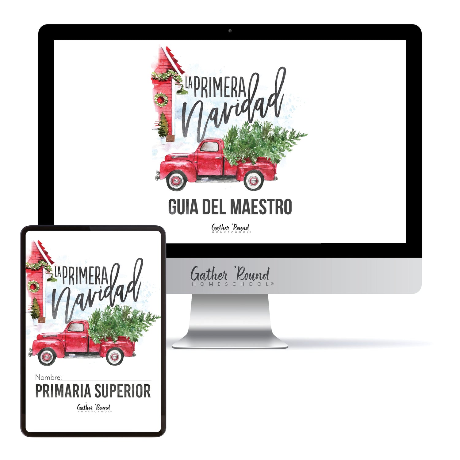 First Christmas homeschool unit study digital in Spanish Student workbook in upper elementary with teacher's guide combo
