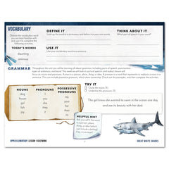 Ocean Life homeschool unit study digital seatwork journal in manuscript for upper elementary lesson one worksheet