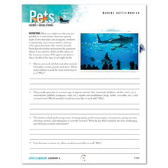 Pets homeschool unit study digital  student workbook for upper elementary with Teacher's Guide bundle marine veterinarian worksheet