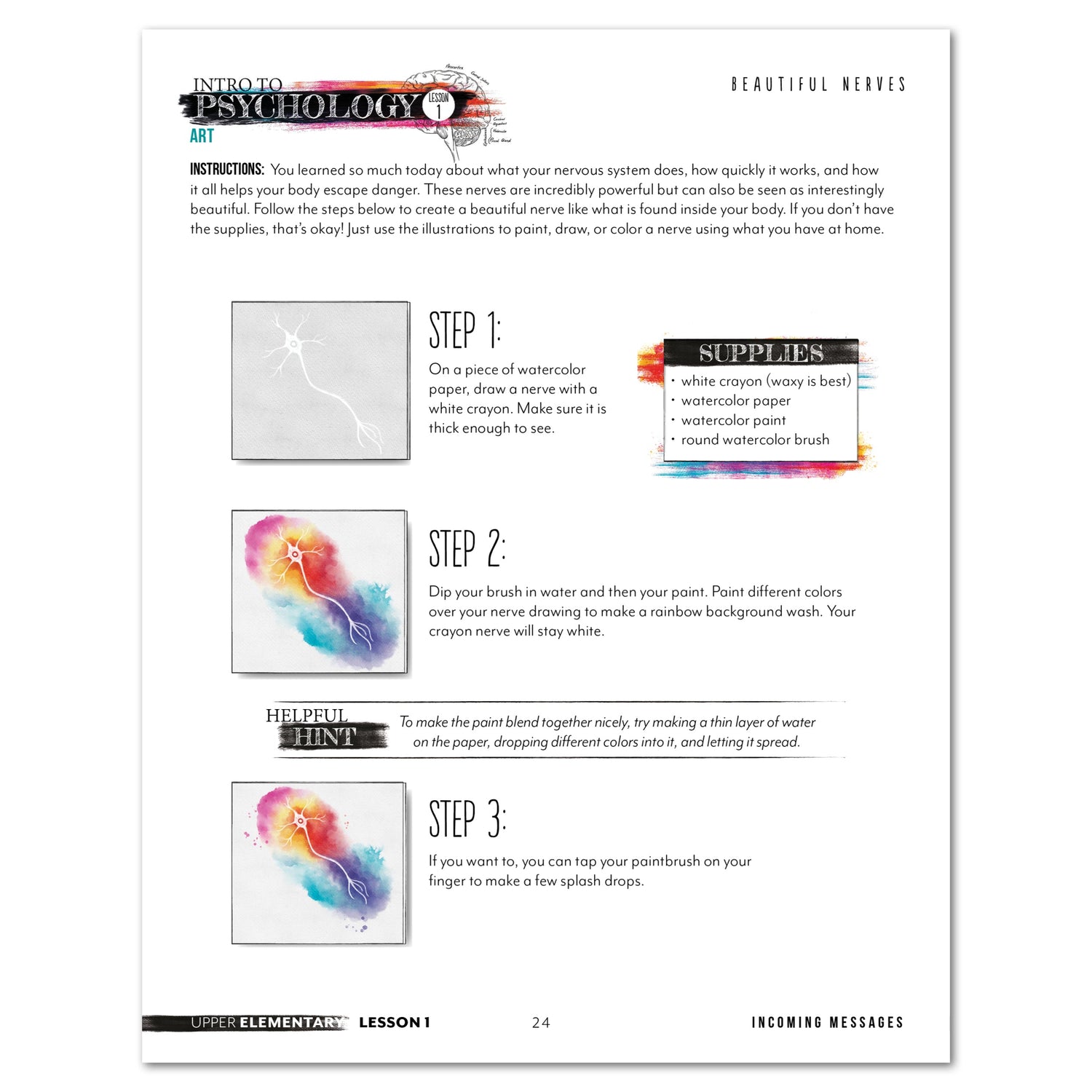 Psychology homeschool unit study digital student workbook in upper elementary with teacher's guide bundle becautiful nerves worksheet 