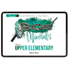 Rocks + Minerals homeschool unit study digital student seatwork journal in cursive for Upper Elementary