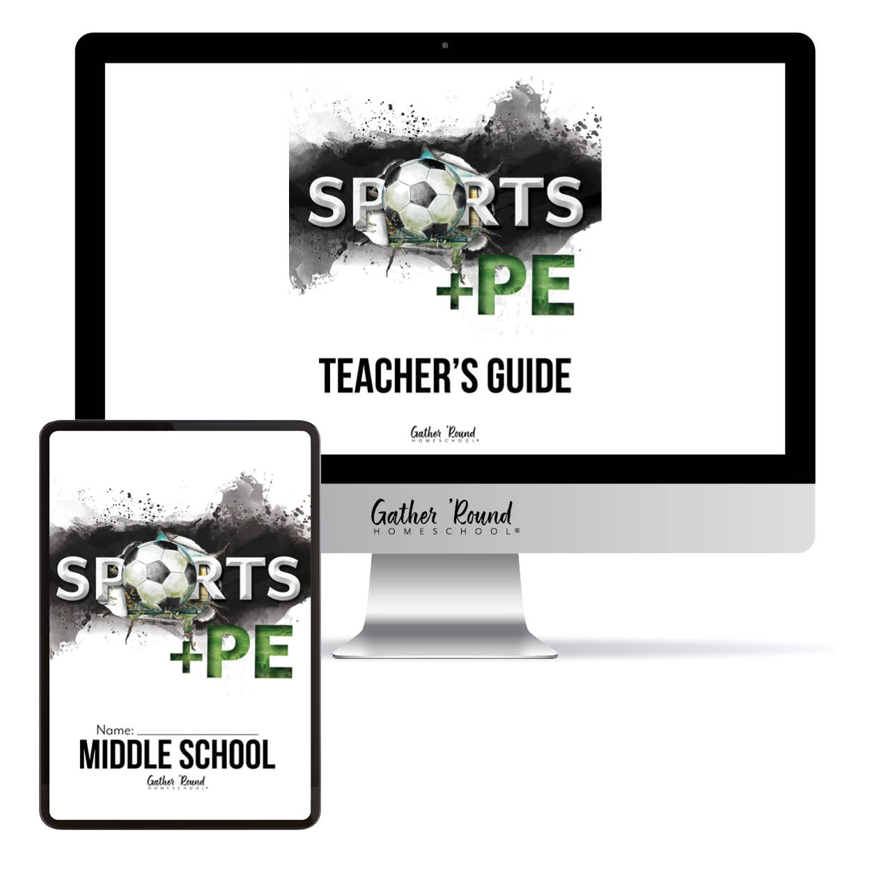 Sports + PE homeschool unit study digital student workbook Middle School with Teacher's Guide bundle