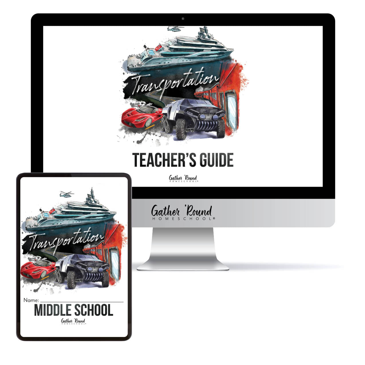 Transportation Homeschool Unit Study Digital Bundle Teacher's Guide and Middle School Student Book