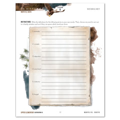 US History 3: Growing Identity: 1816-1899 Adventures Though History Homeschool Digital Upper Elementary Student Book Lesson 6 Vocabulary